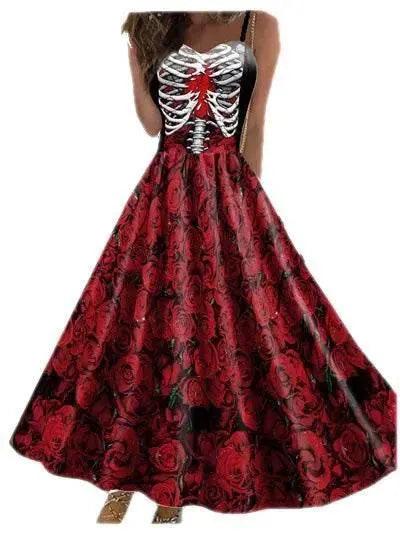  Chic Autumn Black Rose Skull Costume Dress Toyland EU -  ToylandEU™