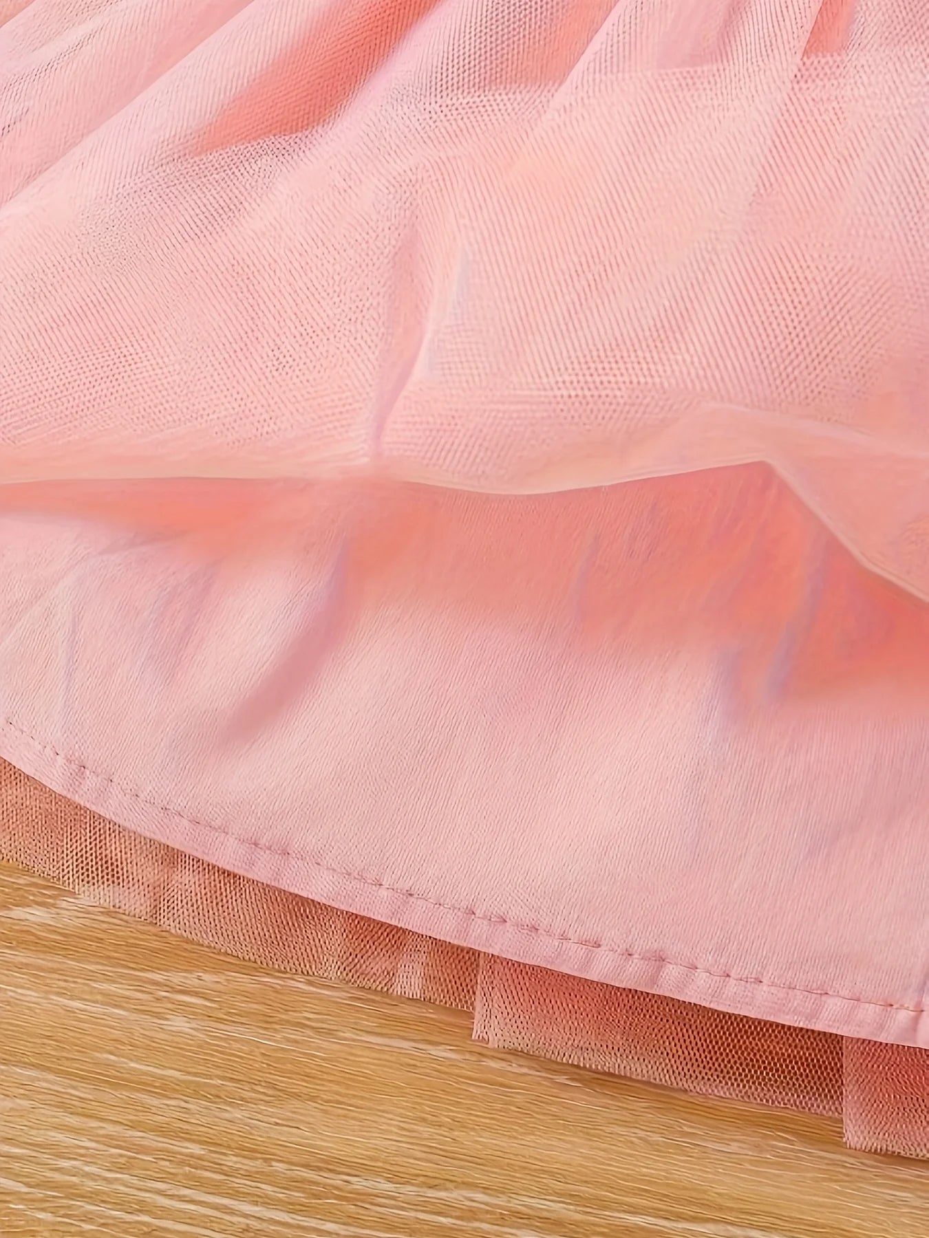 Chic Baby Girl Sleeveless Patchwork Mesh Dress With Floral Waist for Parties - ToylandEU