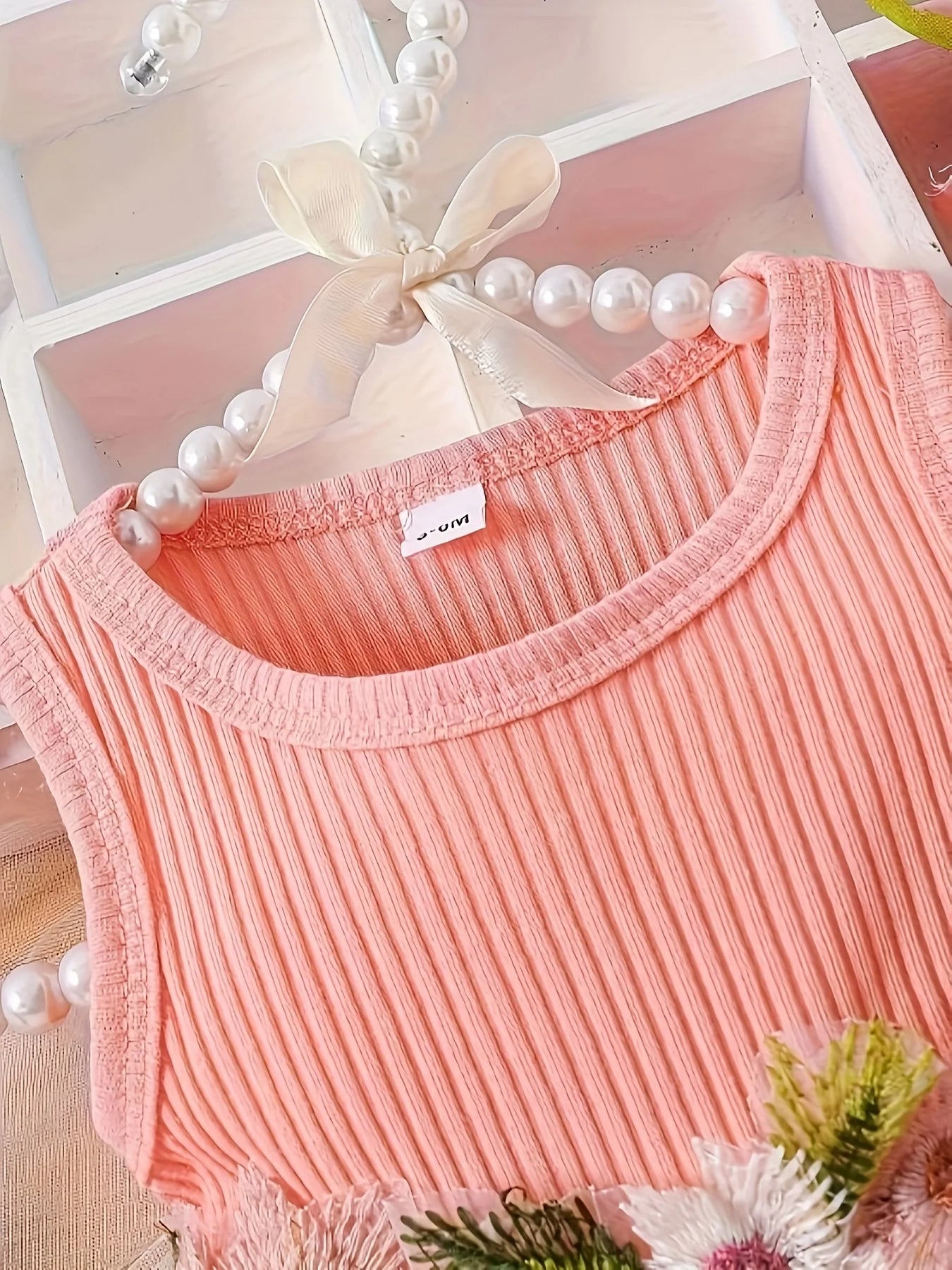 Chic Baby Girl Sleeveless Patchwork Mesh Dress With Floral Waist for Parties - ToylandEU