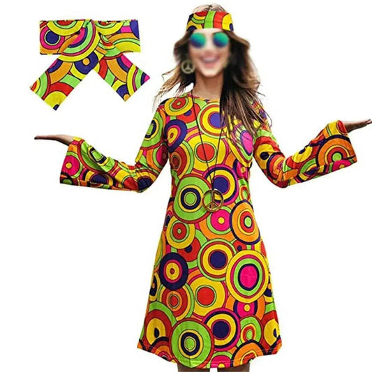  Chic Hippie Costume 1970s Dress Set Headband Toyland EU -  ToylandEU™