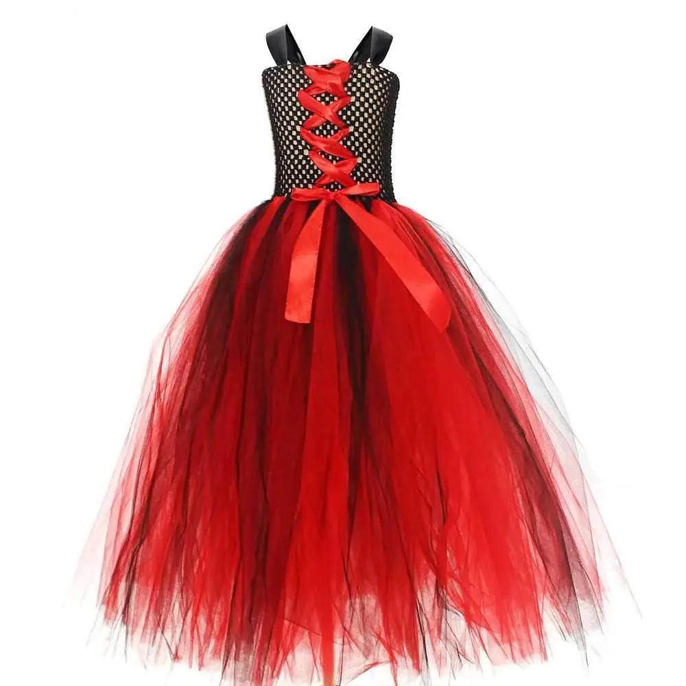  Chic Red Mesh Vampire Witch Costume for Girls - Perfect for Halloween & Carnivals -  ToylandEU™