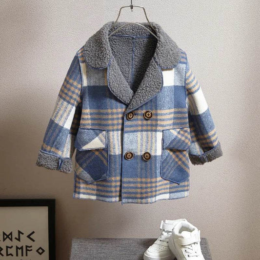 Chic Woolen Long Coat for Boys - Stylish & Warm Winter Jacket - ToylandEU