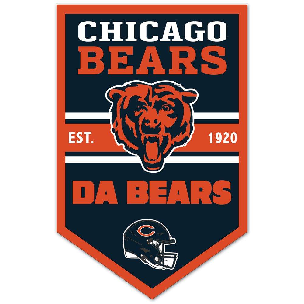 Chicago Bears 11x17 Wood Chevron Sign Wall Decor Fan Cave - ToylandEU