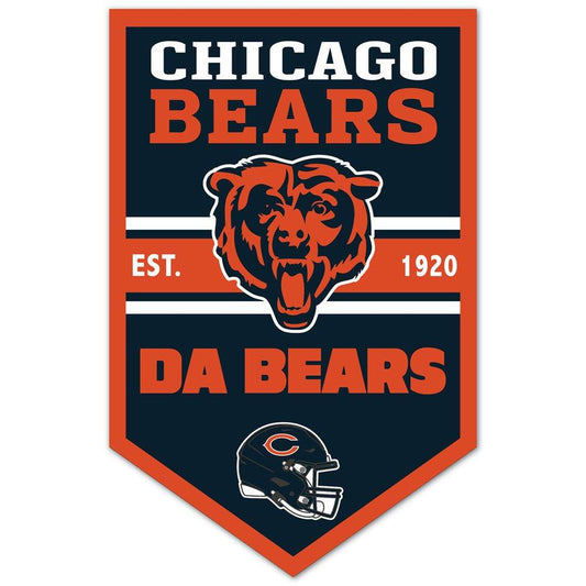 Chicago Bears 11x17 Wood Chevron Sign Wall Decor Fan Cave - ToylandEU