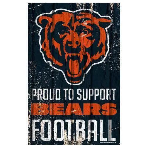  Chicago Bears 11x17 Wood Sign Proud To Support Design -  ToylandEU™