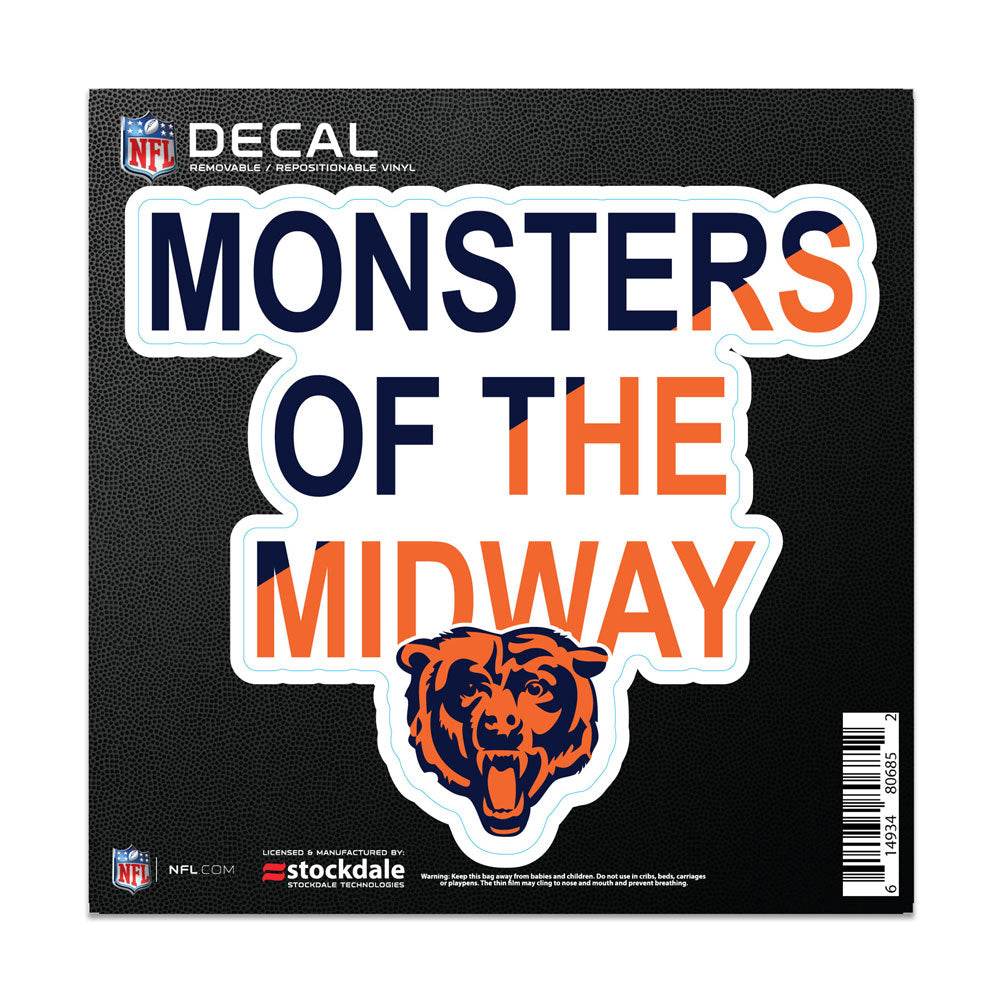 Chicago Bears 6x6 All Surface Vinyl Decal Slogan Removable - ToylandEU
