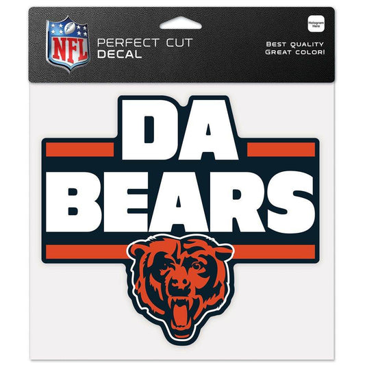 Chicago Bears 8x8 Perfect Cut Color Slogan Vinyl Decal - ToylandEU