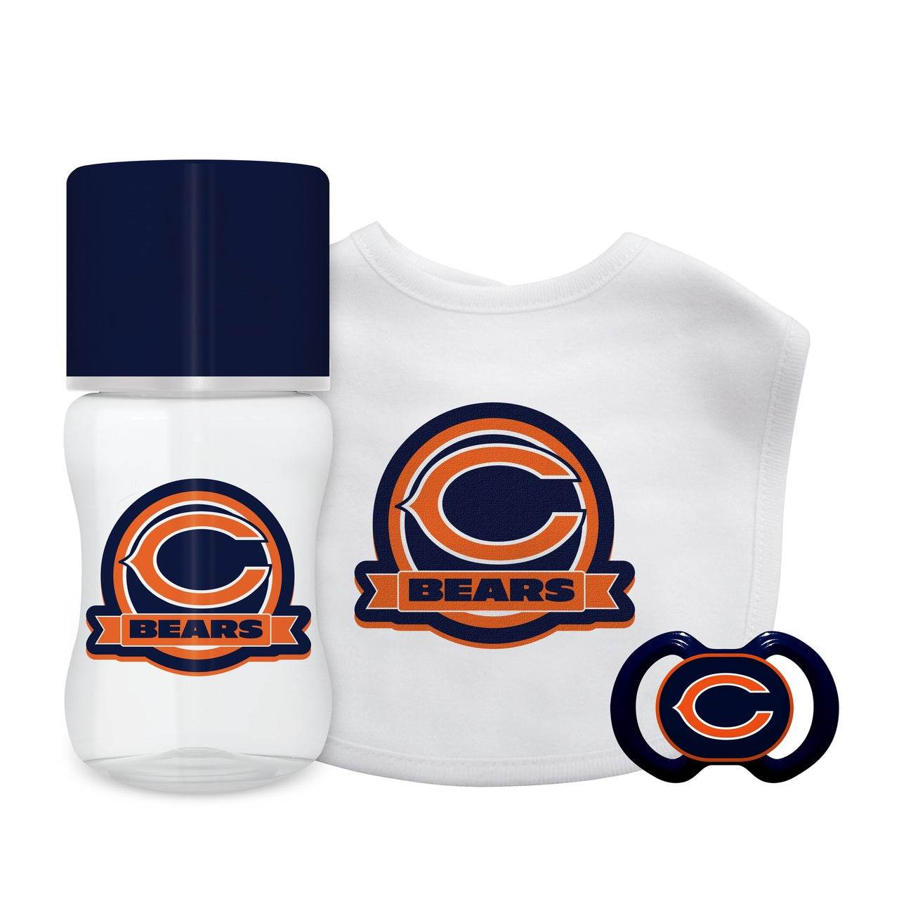 Chicago Bears Baby Gift Set 3 Piece Bib Bottle Pacifier - ToylandEU