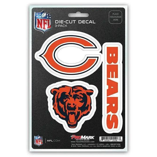  Chicago Bears Die Cut Team Decals 3 Pack Premium Vinyl -  ToylandEU™