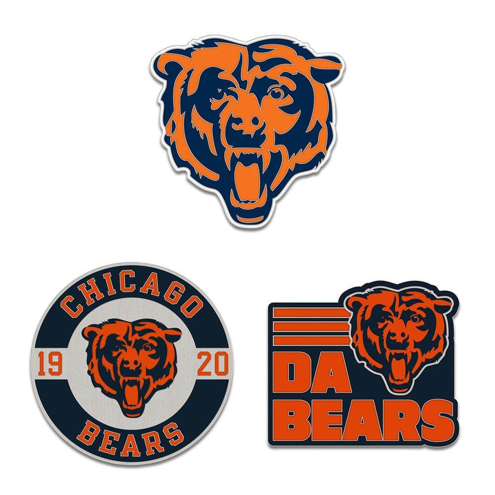 Chicago Bears Enamel Pin Set Three Piece Wincraft Collection - ToylandEU