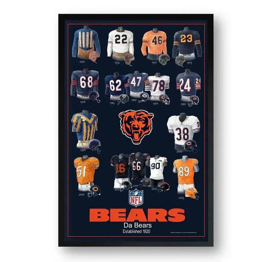  Chicago Bears Framed Print 10x13 Uniform Heritage Artwork -  ToylandEU™