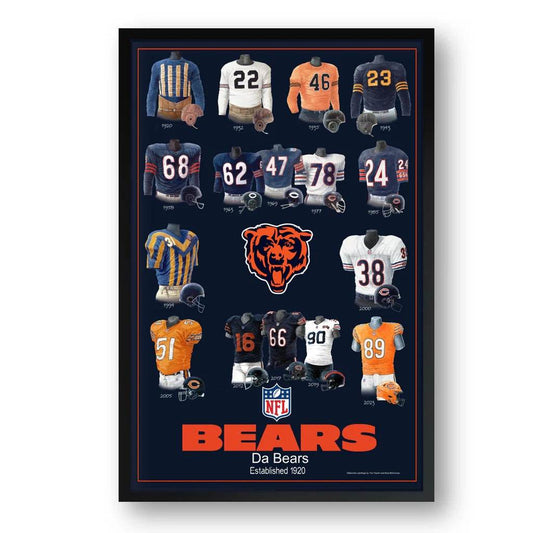 Chicago Bears Framed Print 10x13 Uniform Heritage Artwork - ToylandEU