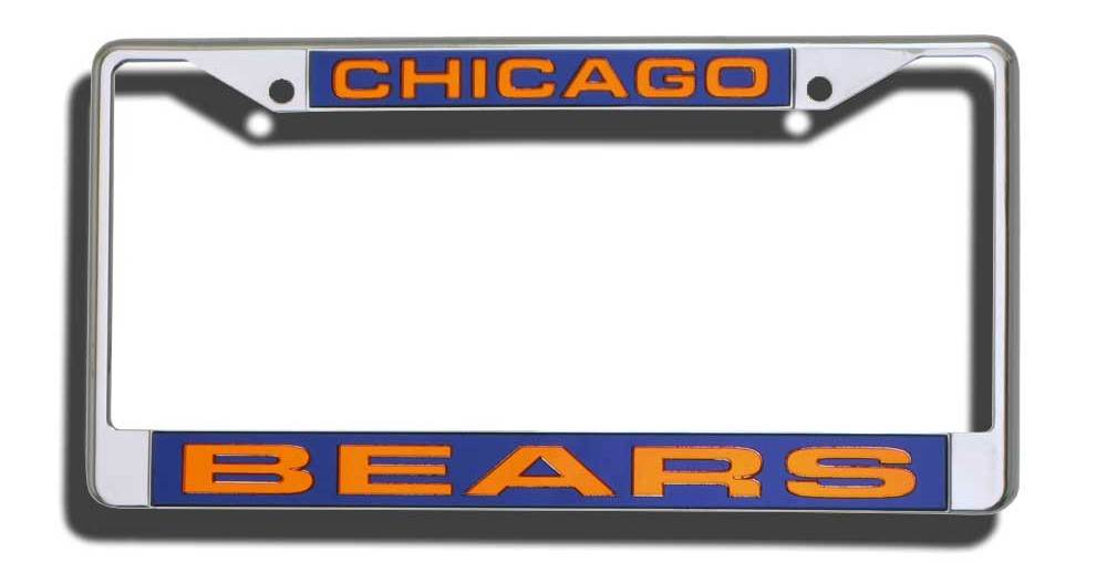 Chicago Bears License Plate Frame Laser Cut Chrome - ToylandEU