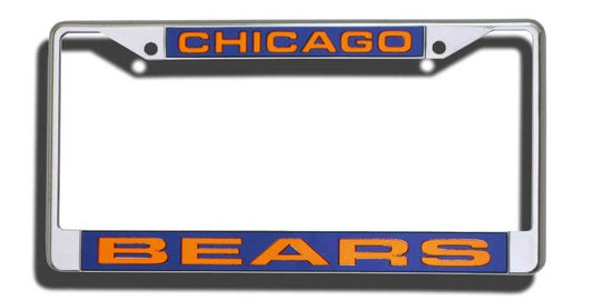 Chicago Bears License Plate Frame Laser Cut Chrome - ToylandEU