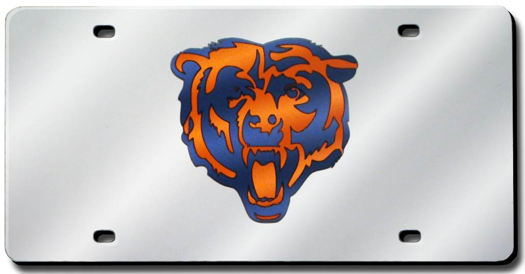 Chicago Bears License Plate Laser Cut Silver - ToylandEU