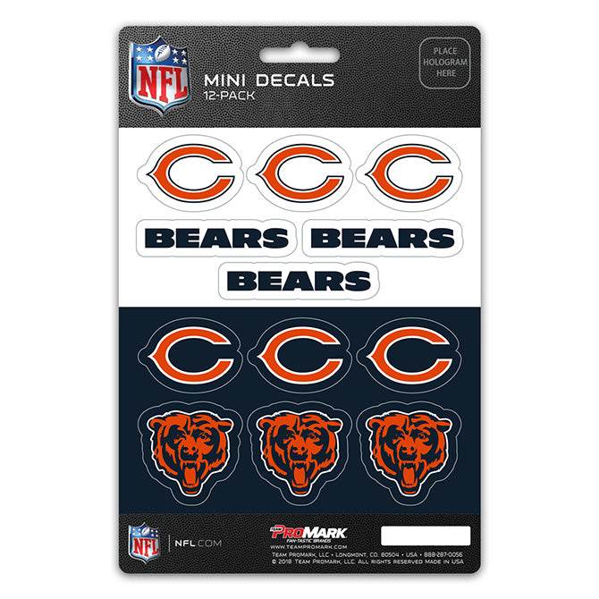 Chicago Bears Mini Decal Set 12 Pack Premium Vinyl Durable - ToylandEU