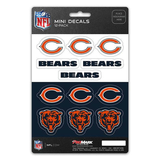 Chicago Bears Mini Decal Set 12 Pack Premium Vinyl Durable - ToylandEU