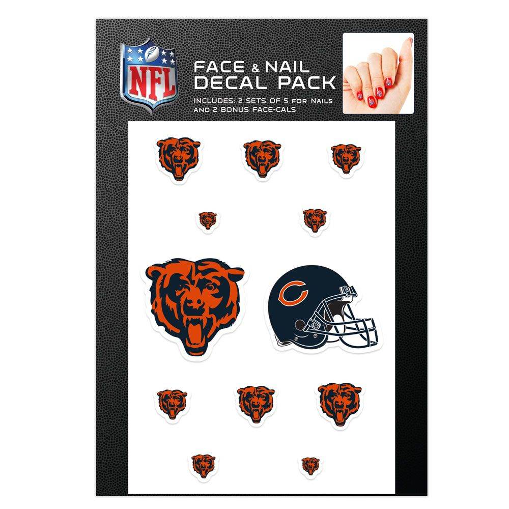 Chicago Bears Nail Cals And Face Cals Waterless Decals - ToylandEU