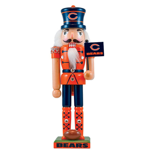 Chicago Bears Nutcracker Handcrafted Solid Wood Figure - ToylandEU