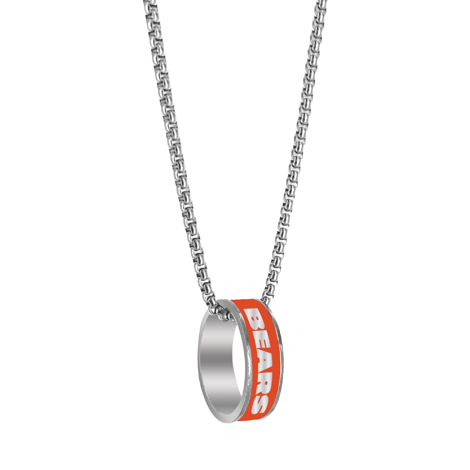 Chicago Bears Pendant Necklace Silver Ring Charm For Fans - ToylandEU