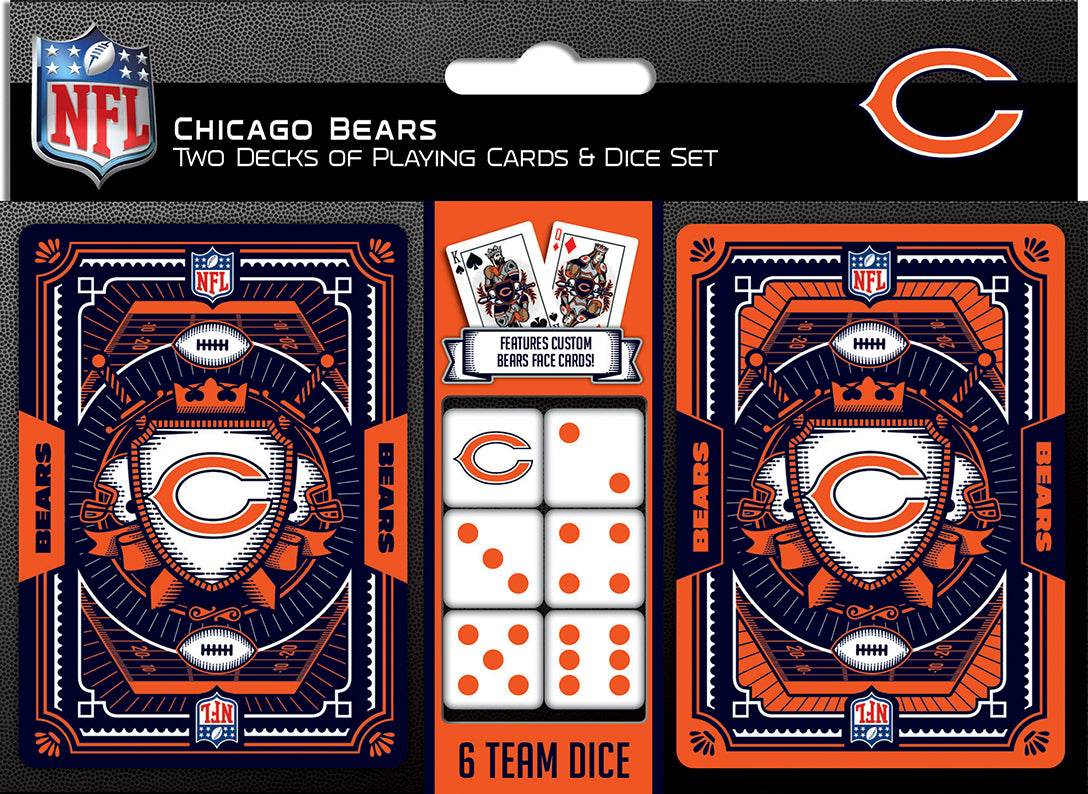 Chicago Bears Playing Cards and Dice Set NFL Fan Edition - ToylandEU