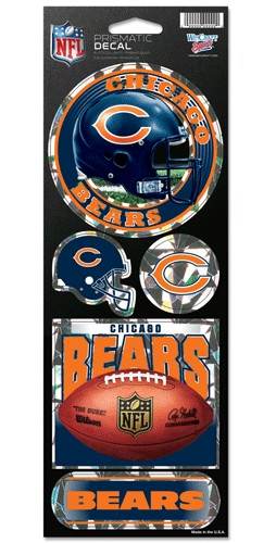 Chicago Bears Prismatic Die Cut Decal Sheet 4x12 Stickers - ToylandEU