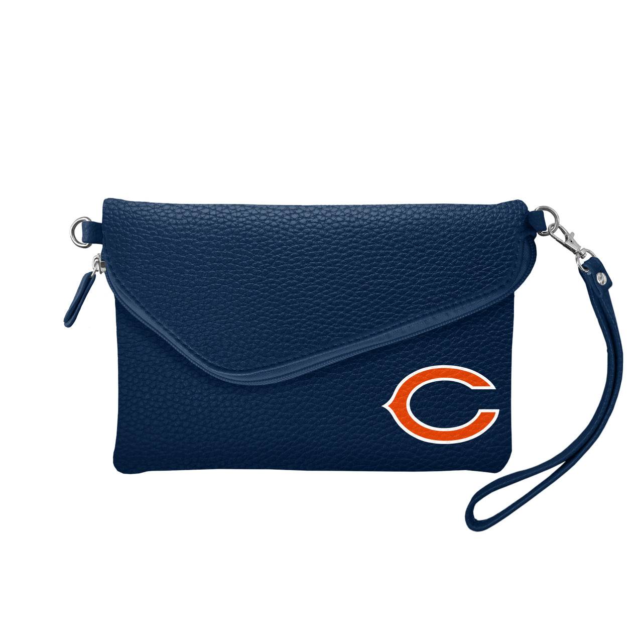 Chicago Bears Purse Pebble Fold Over Crossbody Navy - ToylandEU