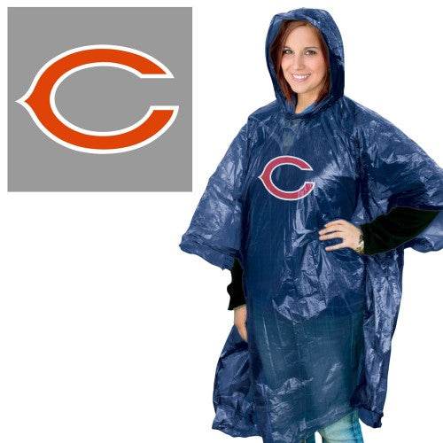 Chicago Bears Rain Poncho One Size Fits Most Lightweight - ToylandEU