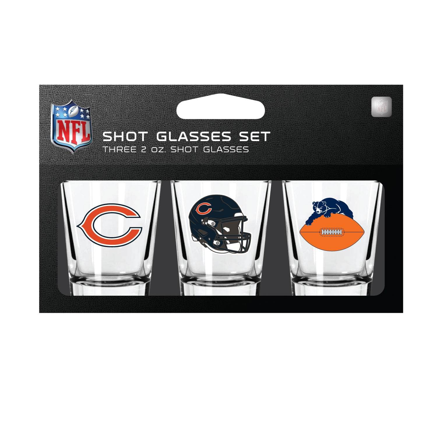 Chicago Bears Shot Glass Set 3 Pack Dishwasher Safe Boxed - ToylandEU