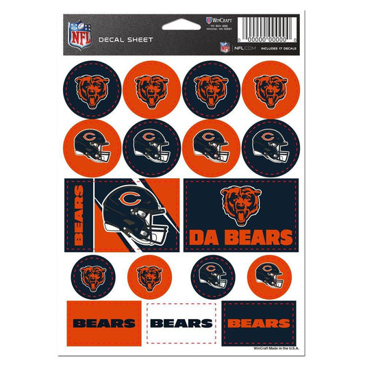 Chicago Bears Vinyl Decal Sheet 5x7 Sticker Pack Set - ToylandEU