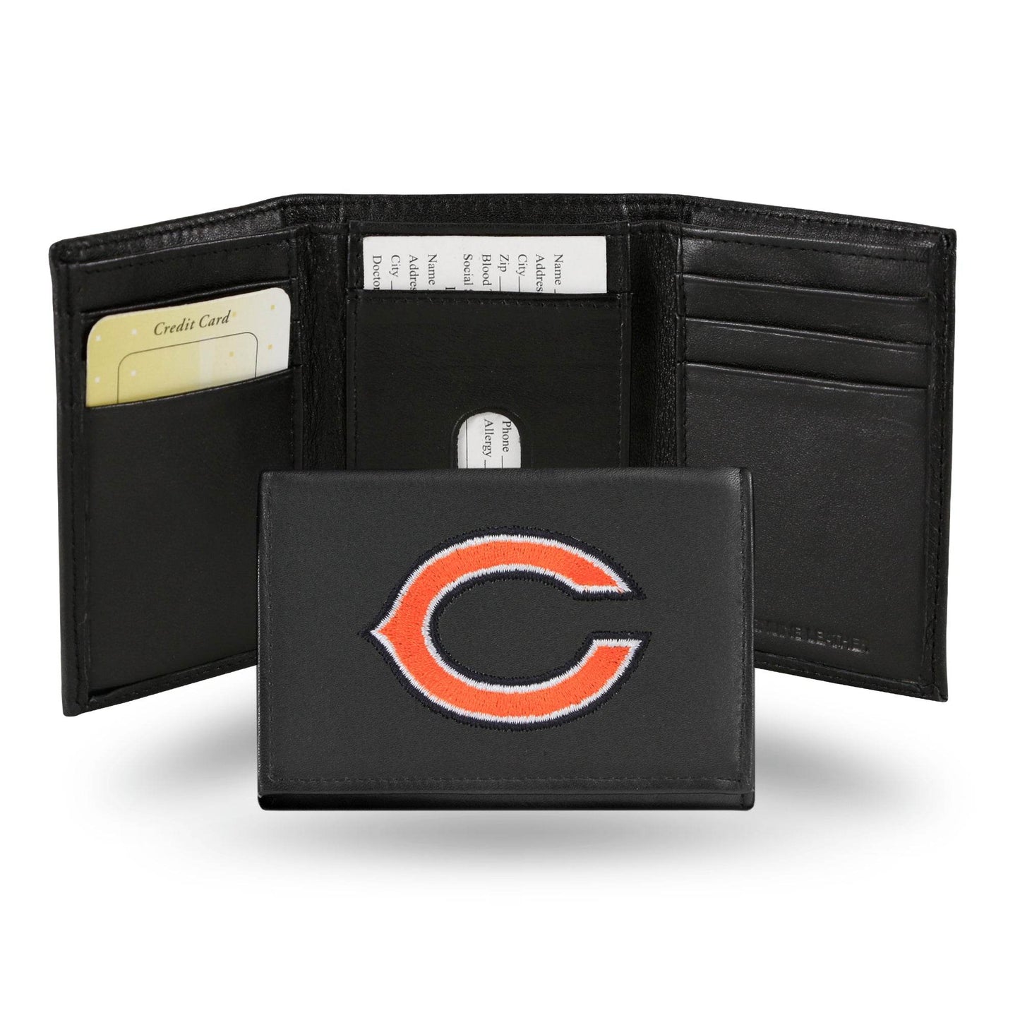 Chicago Bears Wallet Trifold Leather Embroidered - ToylandEU