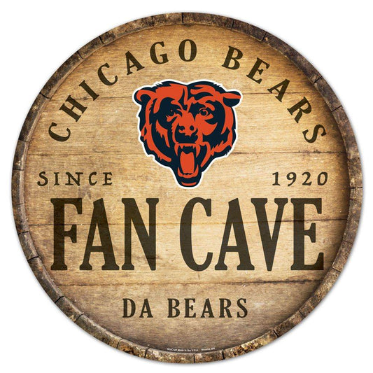Chicago Bears Wood Round Barrel Top Sign 14 Inch Decor - ToylandEU