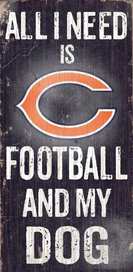  Chicago Bears Wood Sign Football And Dog 6 By 12 Inches -  ToylandEU™