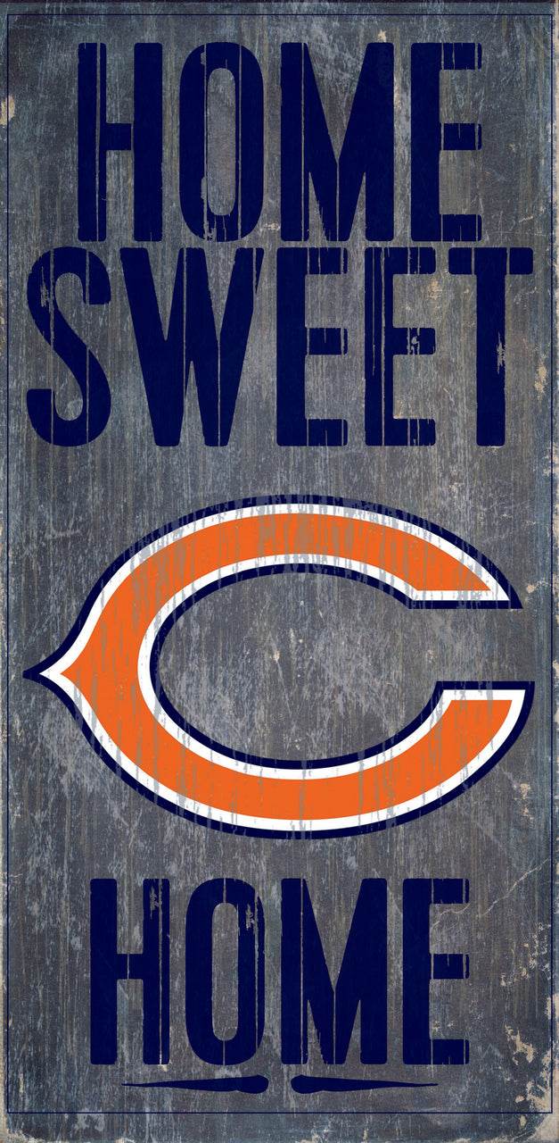 Chicago Bears Wood Sign Home Sweet Home 12x6 Inches Rope - ToylandEU