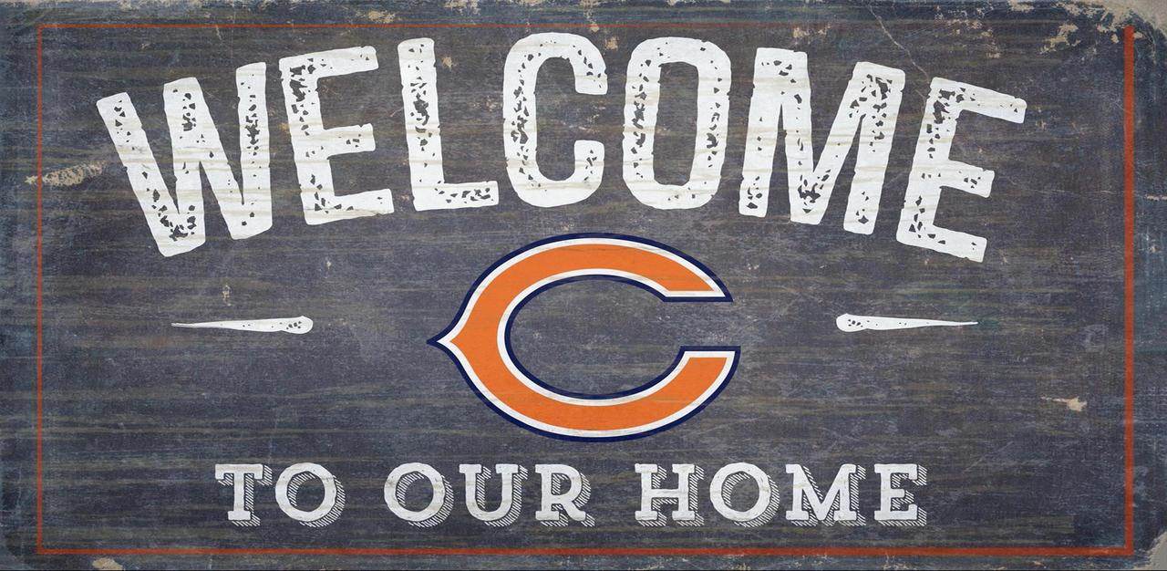 Chicago Bears Wooden Sign Welcome To Our Home 12x6 Decor - ToylandEU