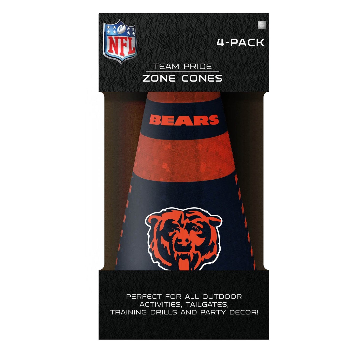 Chicago Bears Zone Cones 4 Pack Reflective Licensed Gear - ToylandEU