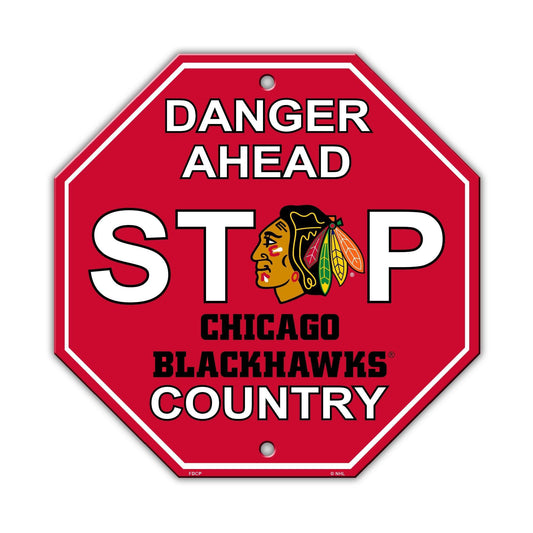 Chicago Blackhawks 12x12 Plastic Stop Sign for Man Cave - ToylandEU