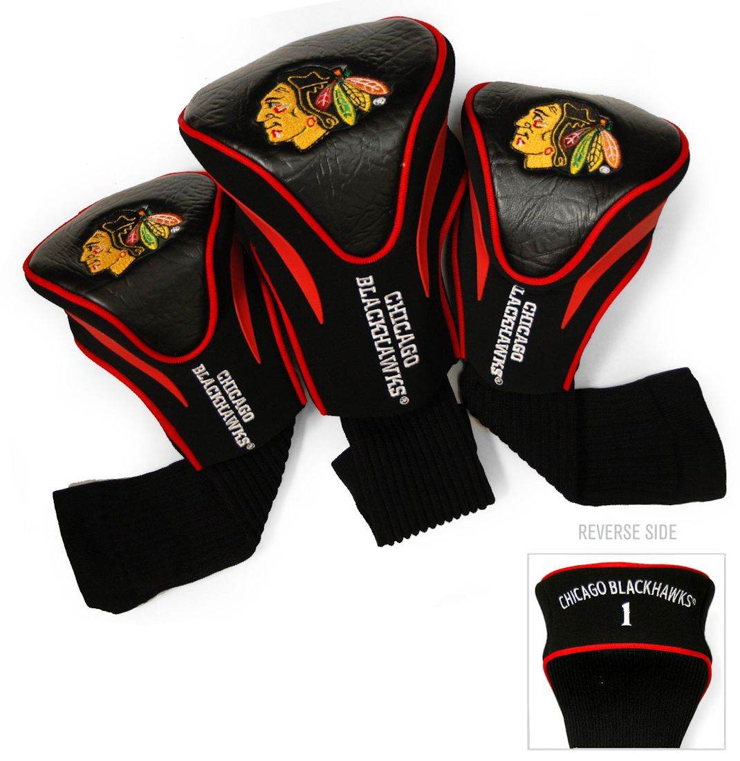 Chicago Blackhawks 3 Piece Contour Golf Headcover Set - ToylandEU