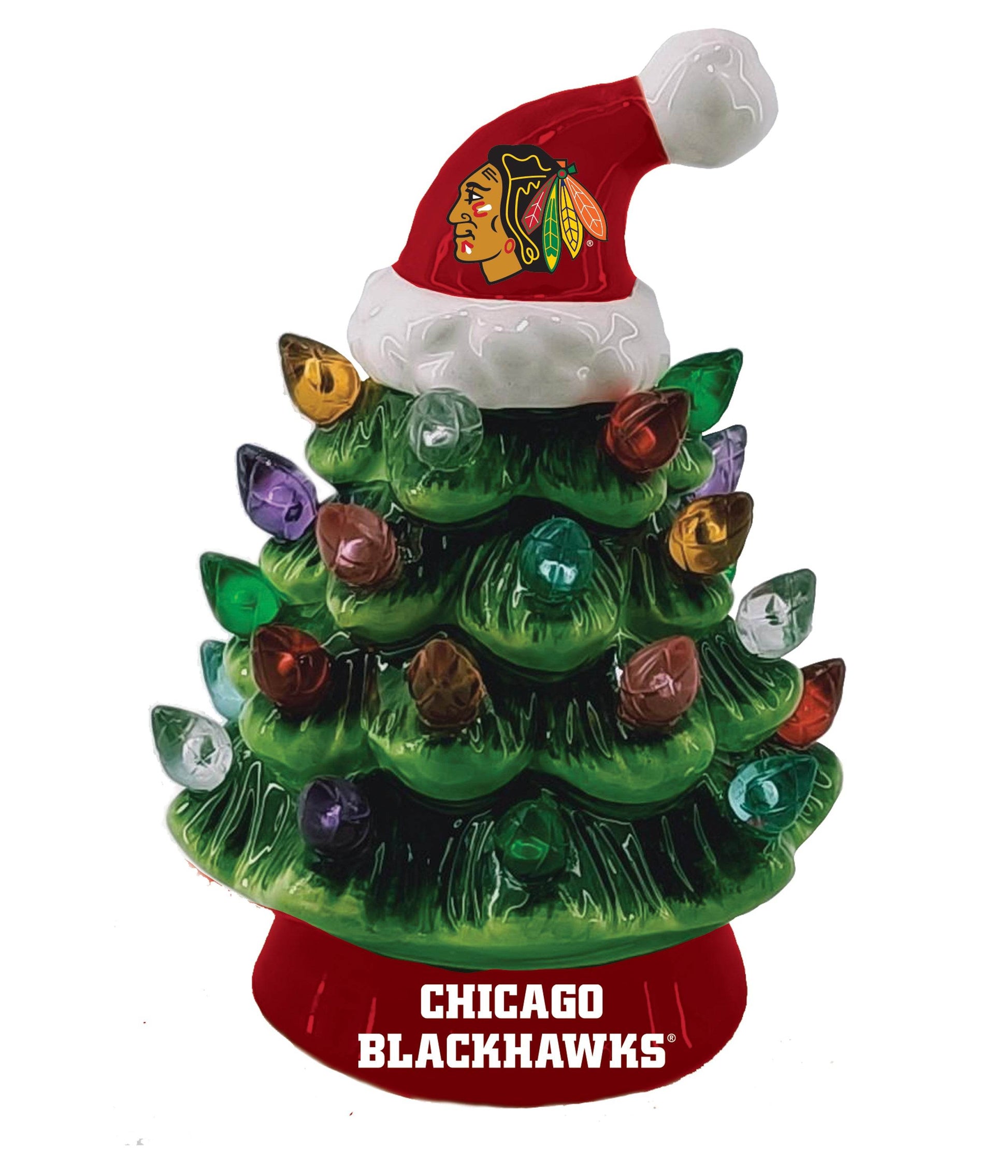 Chicago Blackhawks 4 Inch LED Tabletop Christmas Tree - ToylandEU