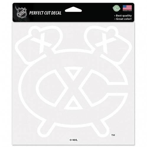 Chicago Blackhawks 8x8 Perfect Cut White Vinyl Decal - ToylandEU