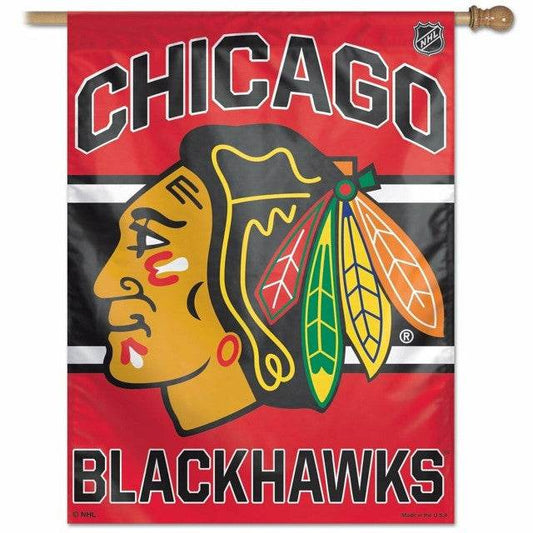 Chicago Blackhawks Banner 27x37 Vertical Nylon One Sided - ToylandEU