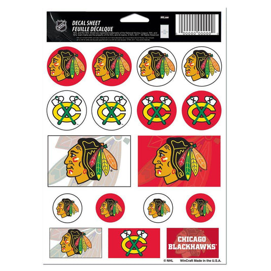 Chicago Blackhawks Decal Sheet 5x7 Vinyl Sticker Pack - ToylandEU