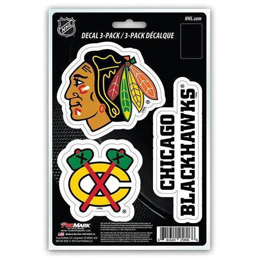  Chicago Blackhawks Die Cut Decals 3 Pack Premium Vinyl -  ToylandEU™