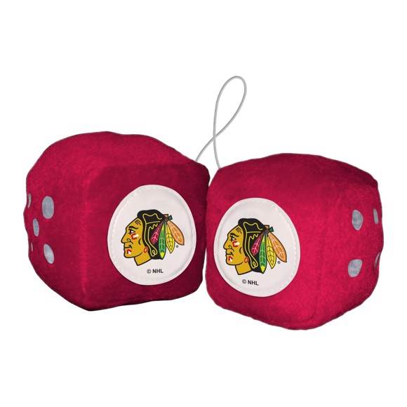 Chicago Blackhawks Fuzzy Dice Plush Car Accessory Patch - ToylandEU