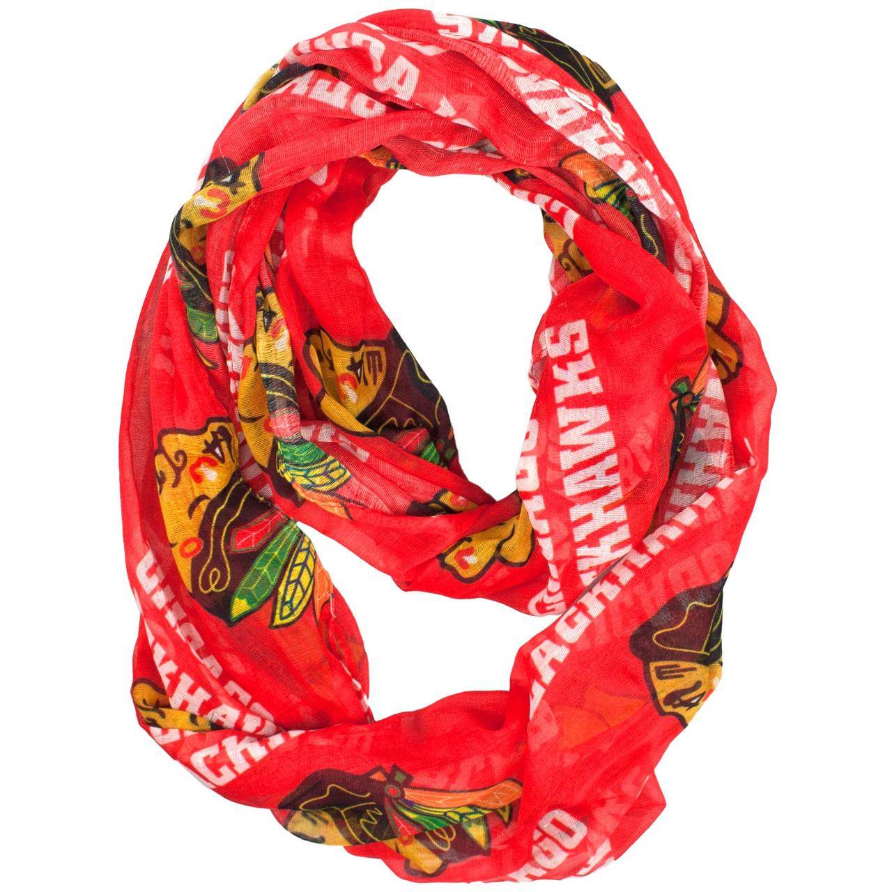 Chicago Blackhawks Infinity Scarf Lightweight Sheer Logo - ToylandEU