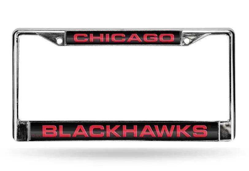 Chicago Blackhawks Laser Cut License Plate Frame Chrome - ToylandEU