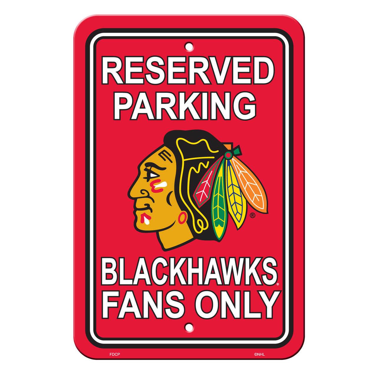 Chicago Blackhawks Plastic Reserved Parking Sign 12x18 - ToylandEU