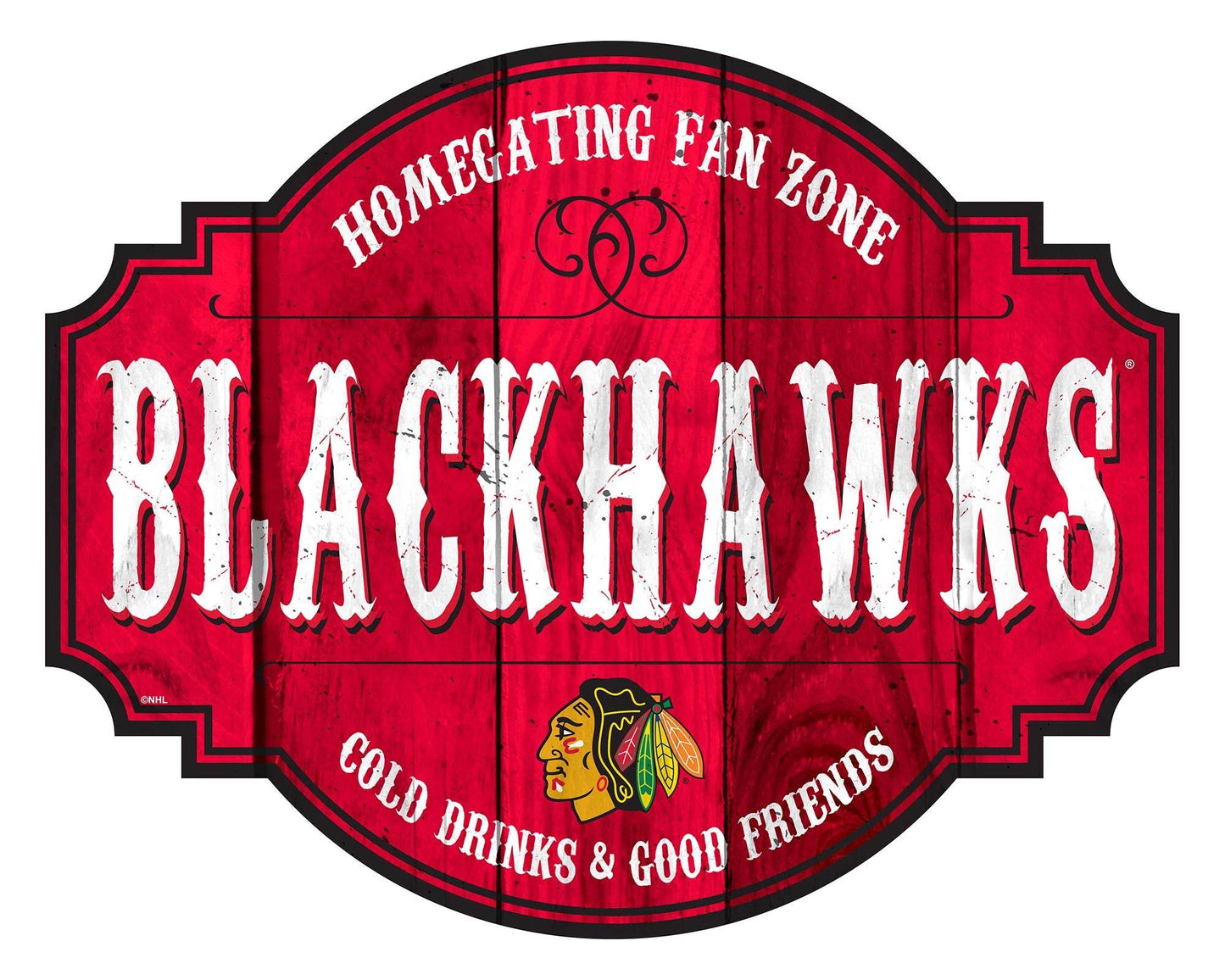 Chicago Blackhawks Wood Tavern Sign 12 Inch Homegating - ToylandEU