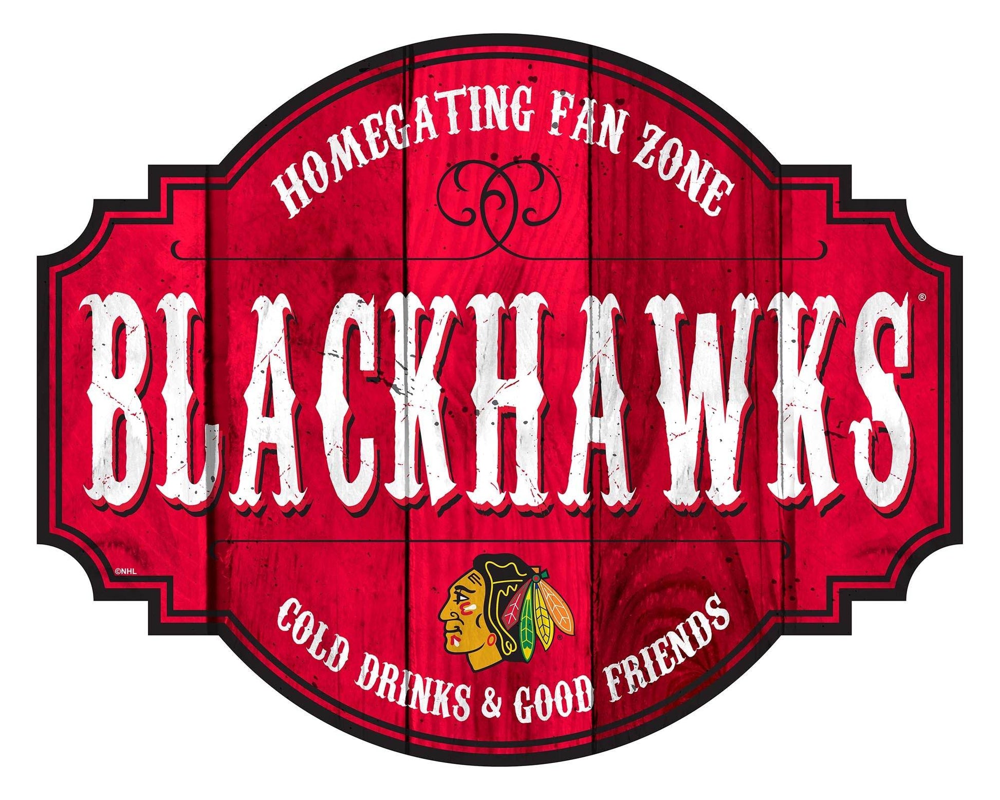 Chicago Blackhawks Wood Tavern Sign 12 Inch Homegating - ToylandEU