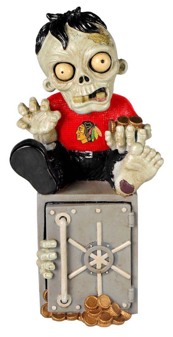 Chicago Blackhawks Zombie Figurine Bank Resin Hand Painted - ToylandEU
